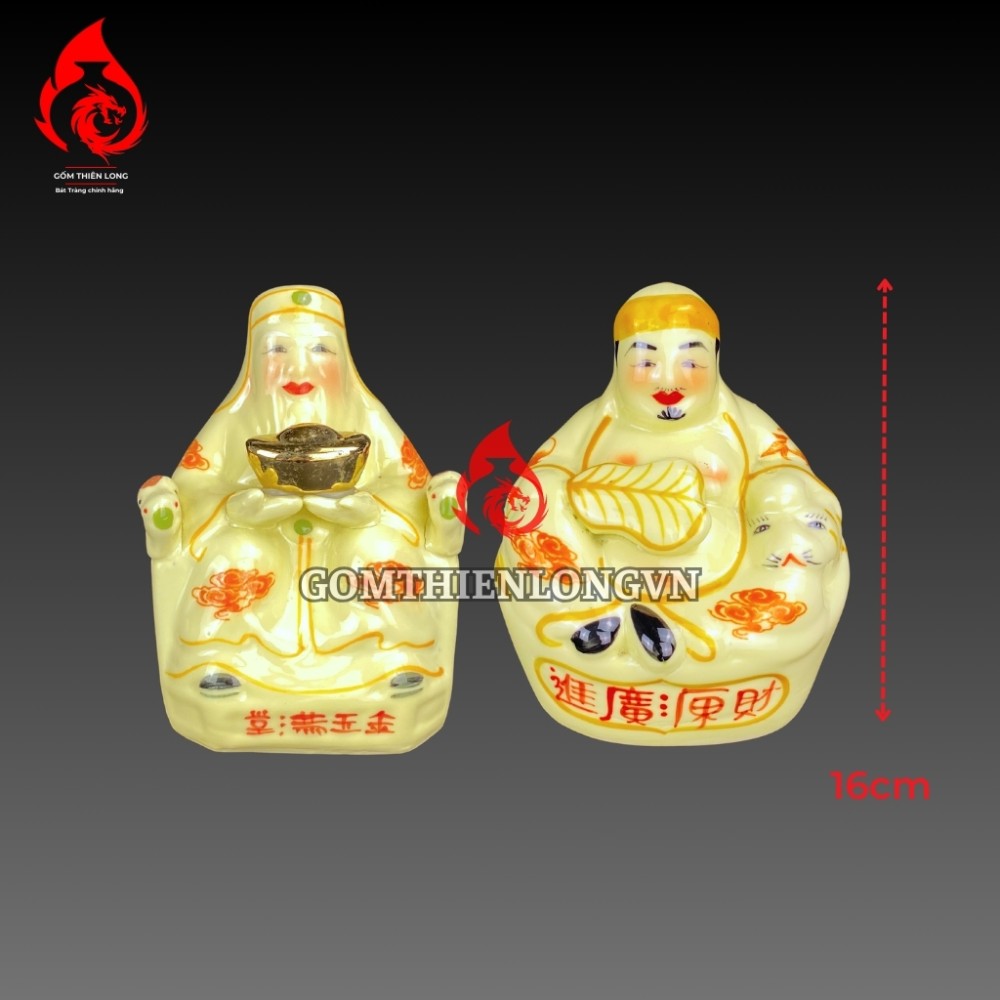 Bộ Đồ Thờ Bát Tràng Men Vàng Kem Vẽ Ánh Kim 241104