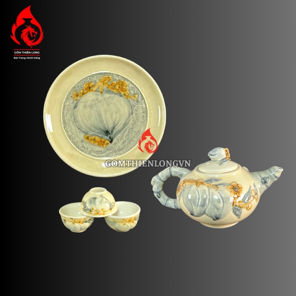 Bộ Đồ Thờ Men Rạn Hoàng Lưu Ly Bát Tràng 250400