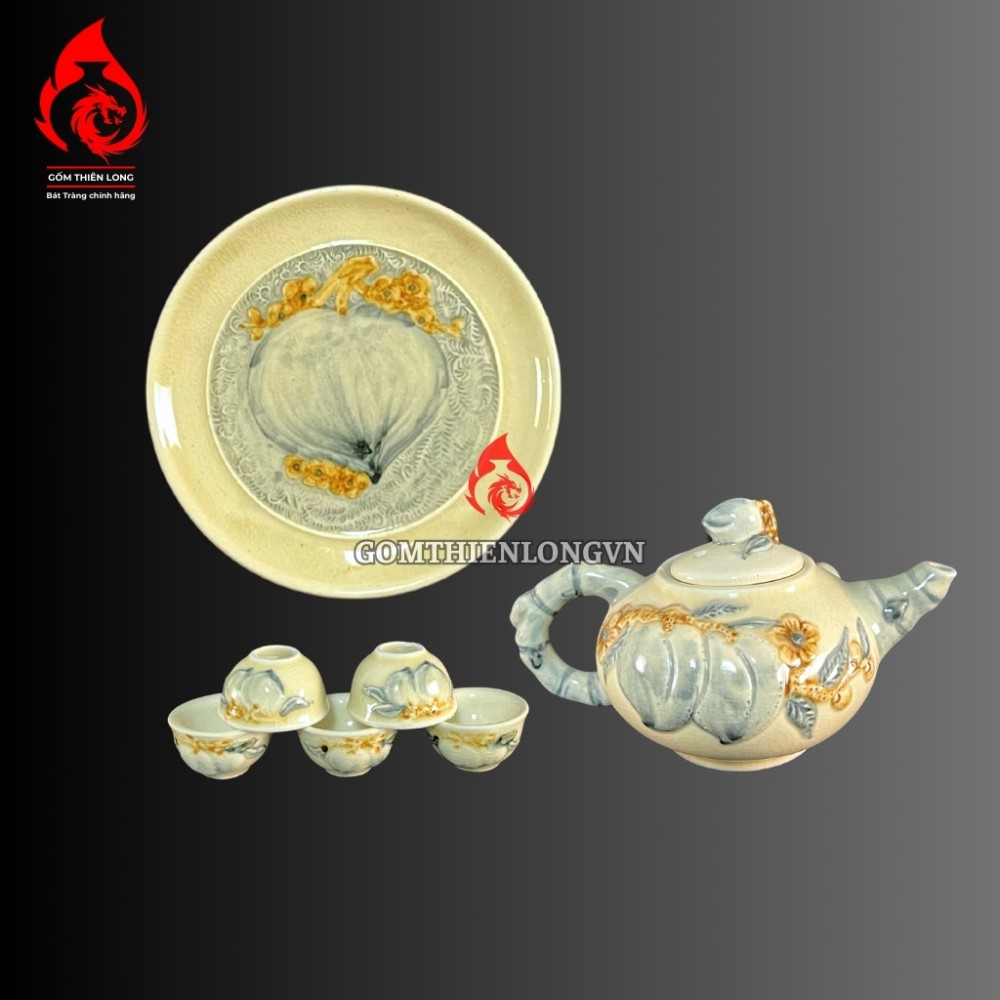 Bộ Đồ Thờ Men Rạn Hoàng Lưu Ly Bát Tràng 250400