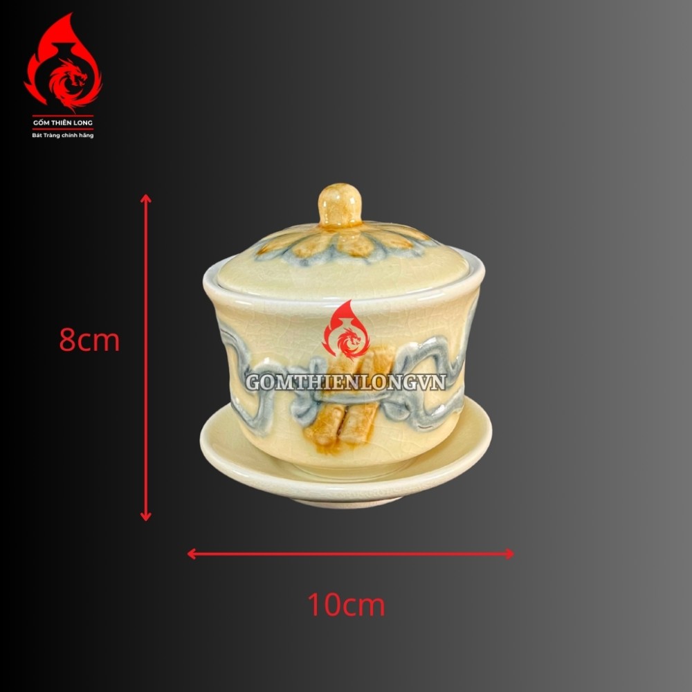 Bộ Đồ Thờ Men Rạn Hoàng Lưu Ly Bát Tràng 250400