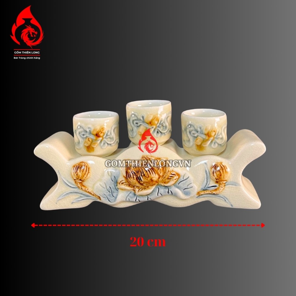 Bộ Đồ Thờ Men Rạn Hoàng Lưu Ly Bát Tràng 250400