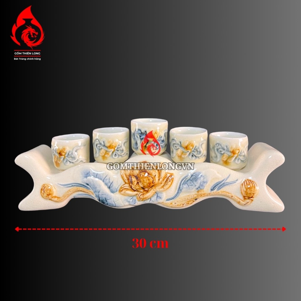 Bộ Đồ Thờ Men Rạn Hoàng Lưu Ly Bát Tràng 250400