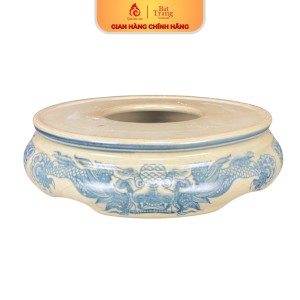 Chân Đế Bát Hương Bằng Sứ Men Rạn Vẽ Rồng 231037R