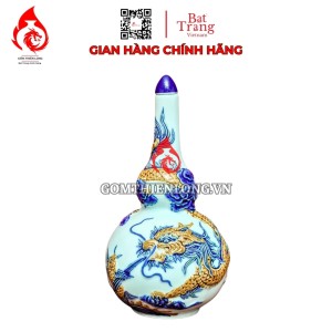 Nậm Rượu Thờ Men Ngọc Đắp Nổi 240119