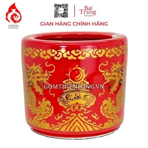 Bát Hương Màu Đỏ In Rồng 231022