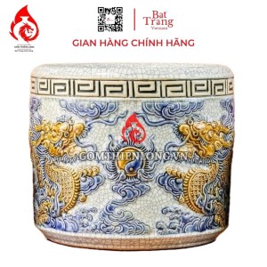 Bát Hương Men Rạn Đắp Nổi Rồng 231020