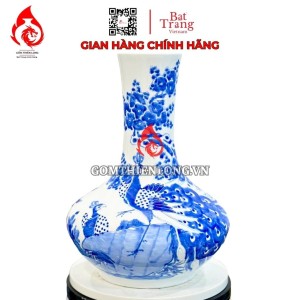 Bình Củ Tỏi Bát Tràng Men Lam Công Danh Phú Quý 231198