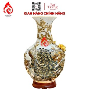 Bình Củ Tỏi Bát Tràng Màu Trắng Công Hoa Phú Quý 231181