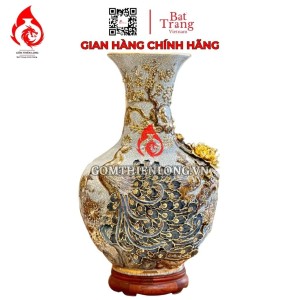 Bình Củ Tỏi Bát Tràng Men Rạn Công Hoa Phú Quý 231178