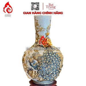 Bình Củ Tỏi Bát Tràng Men Rạn Công Hoa Phú Quý 231172