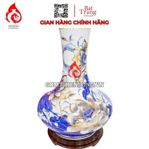 Bình Củ Tỏi Bát Tràng Vẽ Vàng Sen Phú Quý 231200