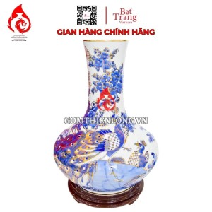 Bình Củ Tỏi Bát Tràng Vẽ Vàng Công Danh Phú Quý 231201