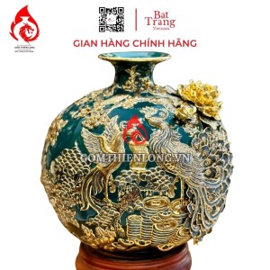 Bình Hút Lộc Công Hoa Phú Quý Màu Xanh Lục Bảo 231032