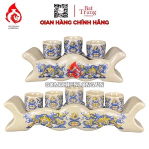 Bộ Kỷ Chén Thờ Men Rạn Long Chầu Nguyệt 231058