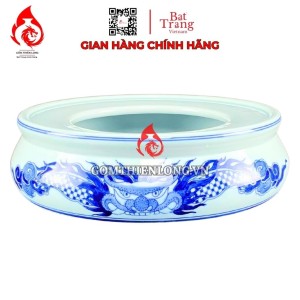 Chân Đế Bát Hương Bằng Sứ Men Lam Ngọc Vẽ Rồng 231218