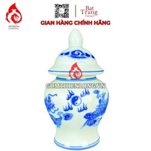 Chóe Thờ Bát Tràng Men Lam Vẽ Rồng Phượng 230237