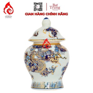 Chóe Thờ Bát Tràng Men Lam Vẽ Vàng Long Vân 230241