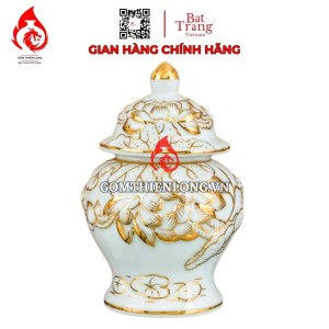 Chóe Thờ Bát Tràng Vẽ Vàng Hoàng Kim Khắc Nổi Hoa Sen 230254