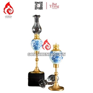 Đèn Dầu Thờ Bát Tràng Dáng Lê Vẽ Sen 230219