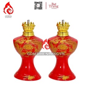 Đèn Dầu Thờ Bát Tràng Men Đỏ 230171