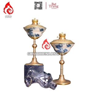 Đèn Dầu Thờ Bát Tràng Men Rạn Chiết Yêu Vẽ Rồng 230209