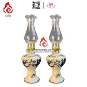 Đèn Dầu Thờ Bát Tràng Men Rạn Vẽ Rồng Phượng 230166