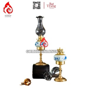 Đèn Dầu Thờ Bát Tràng Quả Hồng Vẽ Cổ Đồ 230218