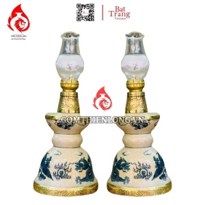 Đèn Dầu Thờ Bát Tràng Men Rạn Dáng Tháp 230169