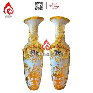 Lộc Bình Bát Tràng Dát Vàng Phúc Đức 230125