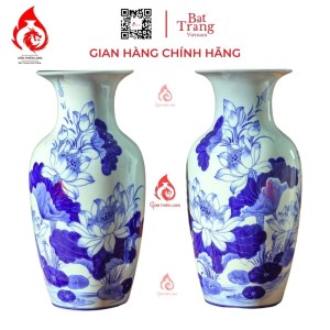 Lộc Bình Bát Tràng Men Lam Sen Phú Quý 230981