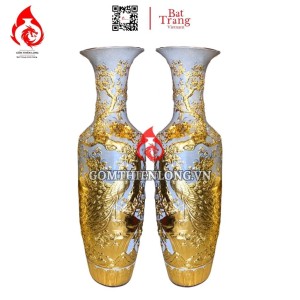 Lộc Bình Bát Tràng Dát Vàng Công Hoa Phú Quý 230127