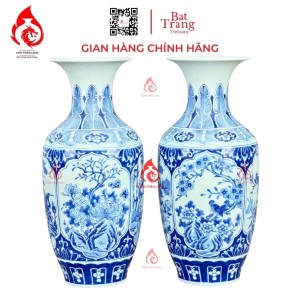 Lộc Bình Bát Tràng Men Lam Tùng Cúc Trúc Mai 230960