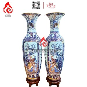 Lộc Bình Bát Tràng Vẽ Vàng Tứ Cảnh 230121