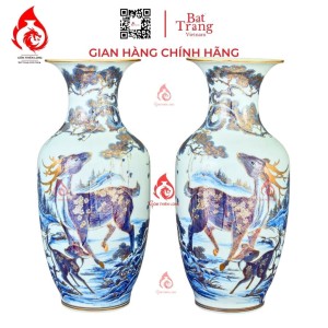 Lộc Bình Bát Tràng Vẽ Vàng Tùng Lộc 230964