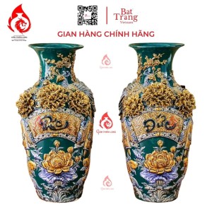 Lộc Bình Bát Tràng Men Xanh Lục Bảo Phúc Đức 230969