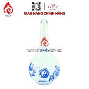Nậm Rượu Thờ Men Lam Ngọc Vẽ Rồng Phượng 240120