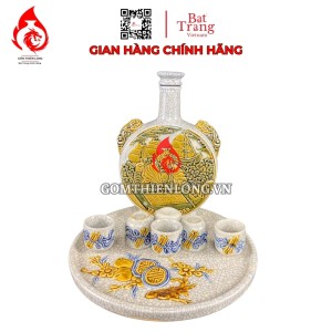 Nậm Rượu Thờ Men Rạn Trần Hưng Đạo 240114