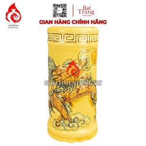 Ống Đựng Nhang Bát Tràng Men Rạn Vàng Hoàng Lưu Ly 231085