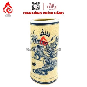 Ống Đựng Nhang Bát Tràng Men Rạn Vẽ Rồng Phượng 231088