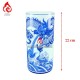 Ống Đựng Nhang Bằng Sứ Men Lam Ngọc Vẽ Long Cuốn Thủy 231091R