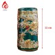 Ống Đựng Nhang Bằng Sứ Men Xanh Lục Bảo Vẽ Vàng Long Cuốn Thủy 231104