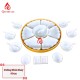 Bộ Bát Đĩa Hoa Mặt Trời Men Trắng Viền Vàng 24k 240102