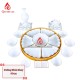 Bộ Bát Đĩa Hoa Mặt Trời Men Trắng Viền Vàng 24k 240102