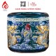 Bát Hương Màu Xanh Coban Đắp Nổi Rồng 231018