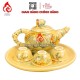 Bộ Ấm Chén Bàn Thờ Men Rạn Vàng Hoàng Lưu Ly 231135