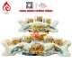 Bộ Kỷ Chén Thờ Men Rạn Đắp Nổi Vẽ Vàng Hoa Sen 231041