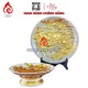 Mâm Bồng Sứ Bát Tràng Men Rạn Đắp Nổi Dát Vàng Rồng Phượng 231124