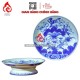 Mâm Bồng Sứ Bát Tràng Men Lam Vẽ Hoa Sen 231107
