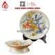 Mâm Bồng Sứ Bát Tràng Men Rạn Đắp Nổi Thọ Đào 231114
