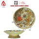 Mâm Bồng Sứ Men Rạn Đắp Nổi Vẽ Vàng Rồng Phượng 231112